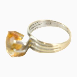 Ring in 14 Carat Gold with Orange Citrine Stone