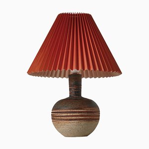 Tue Poulsen Table Lamp Scandinavian Modern Ceramic in Earth Colors, 1960s attributed to Tue Poulsen