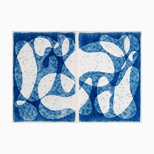 Diptyque Modernism in The Clouds, 2023, Cyanotype