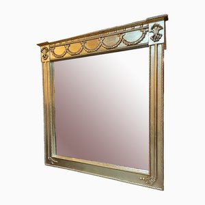Large Regency Style Carved Overmantle Mirror