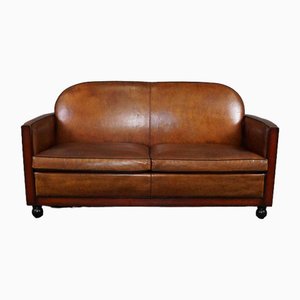 Art Deco Sofa in Sheep Leather