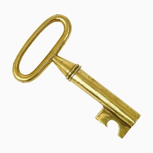 Large Austrian Brass Key Cork Screw by Carl Auböck, 1950s