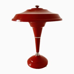 Rote Schreibtischlampe, Italien, 1950er