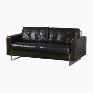 American Sofa in Leather and Acrylic Glass, 1970