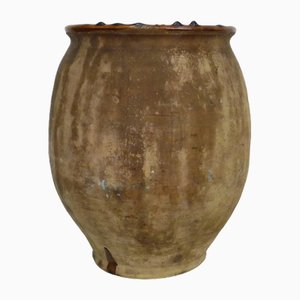 Jar in Varnished Brown Yellow Terracotta, 1890s