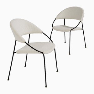 Model Du 41 Rima Chairs in White Bouclé by Gastone Rinaldi, 1950, Set of 2