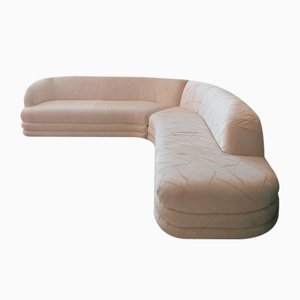 Large Vintage Postmodern Curved L-Shaped Corner Sofa, 1980s