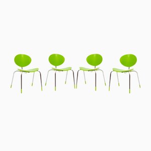 Model Mosquito Chairs in Lime Green from Flötotto, 1980s, Set of 4