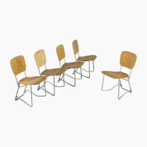 Alu-Flex Folding Chairs by Armin Wirth, 1965, Set of 5