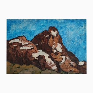 Huile sur Toile, Jean-Jacques Boimond, Montagne en été, 1950s