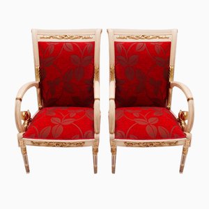 Neoclassical Throne Armchairs, 1890s, Set of 2