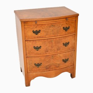 Antique Burr Walnut Bow Front Chest of Drawers , 1910s