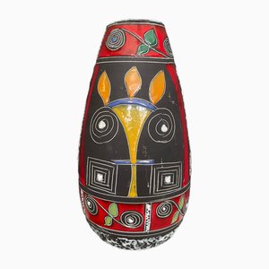 Fat Lava Ceramic Vase with Motif from Giulianelli, 1960s