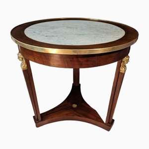 Empire Guéridon in Walnut and Marble