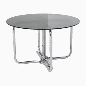 Italian Dining Table in Dark Glass by Giotto Stoppino, 1970s