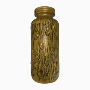 Mid-Century West German Incised Gold Ceramic Vase from Scheurich Keramik, 1960s