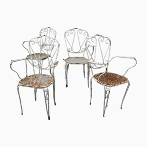 Weathered Iron Garden Chairs, 1950s, Set of 4