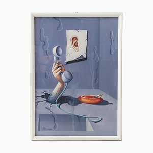 Achille Pecoraro, Surrealist Scene, 1975, Oil on Canvas