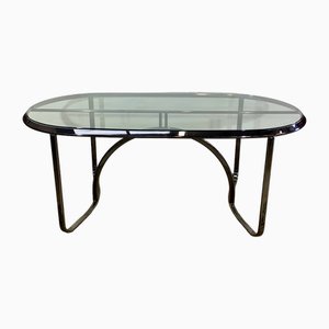 Italian Table in Glass and Chromed Steel, 1960
