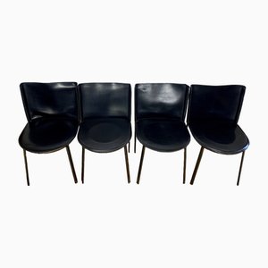 Italian Leather Chairs, 1960, Set of 4