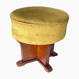 19th Century Stool in Wood and Fabric, England
