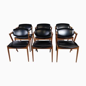 Model 42 Dining Room Chairs by Kai Kristiansen for Andersen Møbelfabrik, 1960s, Set of 6