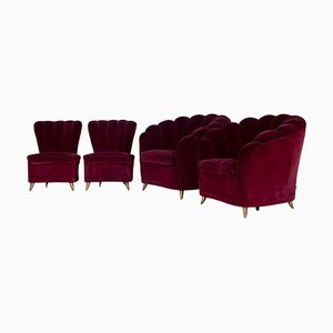 Sofa and Armchairs attributed to Isa Bergamo, 1950s, Set of 5