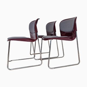 Chaises Mid-Century SM 400 K attribuées à Gerd Lange pour Drabert, 1987, Set de 3