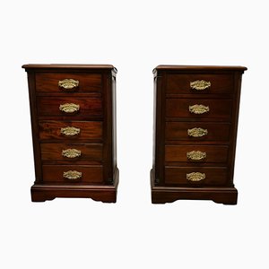 Vintage Nightstands with Drawers, 1920, Set of 2