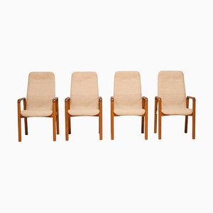 Esszimmerstühle aus Teak & Stoff von Dyrlund, 1960er, 4 . Set