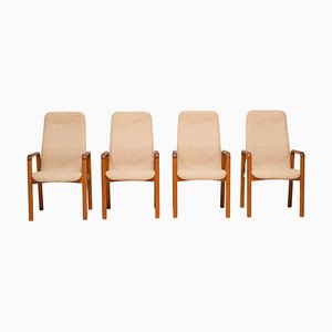 Teak & Fabric Dining Chairs from Dyrlund, 1960s, Set of 4