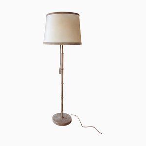 German Leather Floor Lamp by Charlotte Waver, 1980s