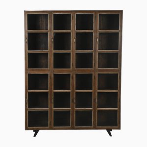 Large Wooden Display Case with 24 Compartments
