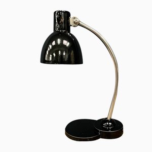 Lámpara de escritorio negra con techo esmaltado de Zirax, años 30