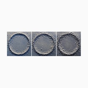 Martha Winter, Material Studies 3 Blues Triptych, 2022, Mixed Media