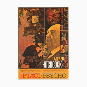Vintage Hitchcock Film Poster by Ziegler, 1970