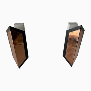 Copper Geometric Sconces, France, 1950s, Set of 2