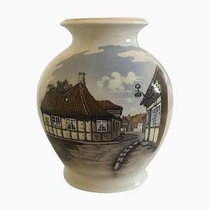 Royal Copenhagen Vase No. 4588 with Village Motif, 1965