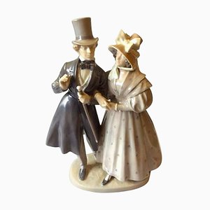 Figurine Couple Victorien de Royal Copenhagen, 1890s