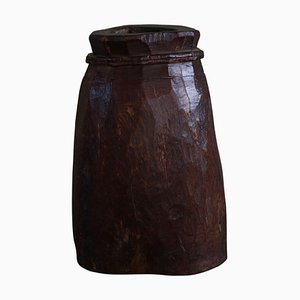 Organic Wooden Naga Pot in Teak in the style of Wabi Sabi, 1970s
