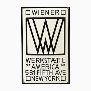 Cartel publicitario Wiener Werkstätte of America Inc New York esmaltado de Josef Hoffmann, años 60