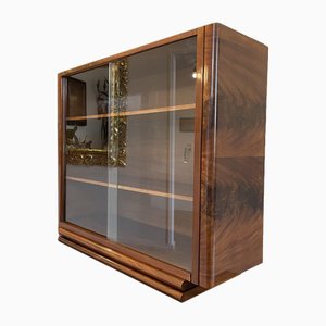 Art Deco Glass & Walnut Cabinet