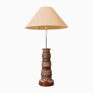 Lampada da terra in ceramica con paralume, anni '60