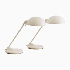 Bedside Lamps in Off White, 1980s, Set of 2