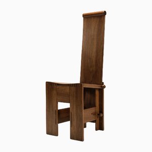 Highback Dining Chair in Walnut by Giuseppe Rivadossi, Italy, 1970s
