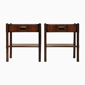 Italian Nightstands in Rosewood in the style of Ico Parisi, Italy, 1950s, Set of 2