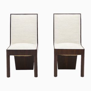 Set of Fo Briar and Fabric Chairs, 1940s
