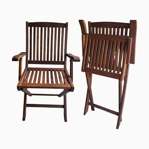 Vintage Teak Foldable Chairs, Set of 2