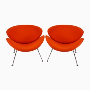 Sedie Slice arancioni di Pierre Paulin per Artifort, anni '80, set di 2