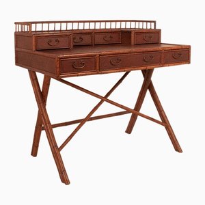 Kolonialer Schreibtisch aus Bambus, 1970er